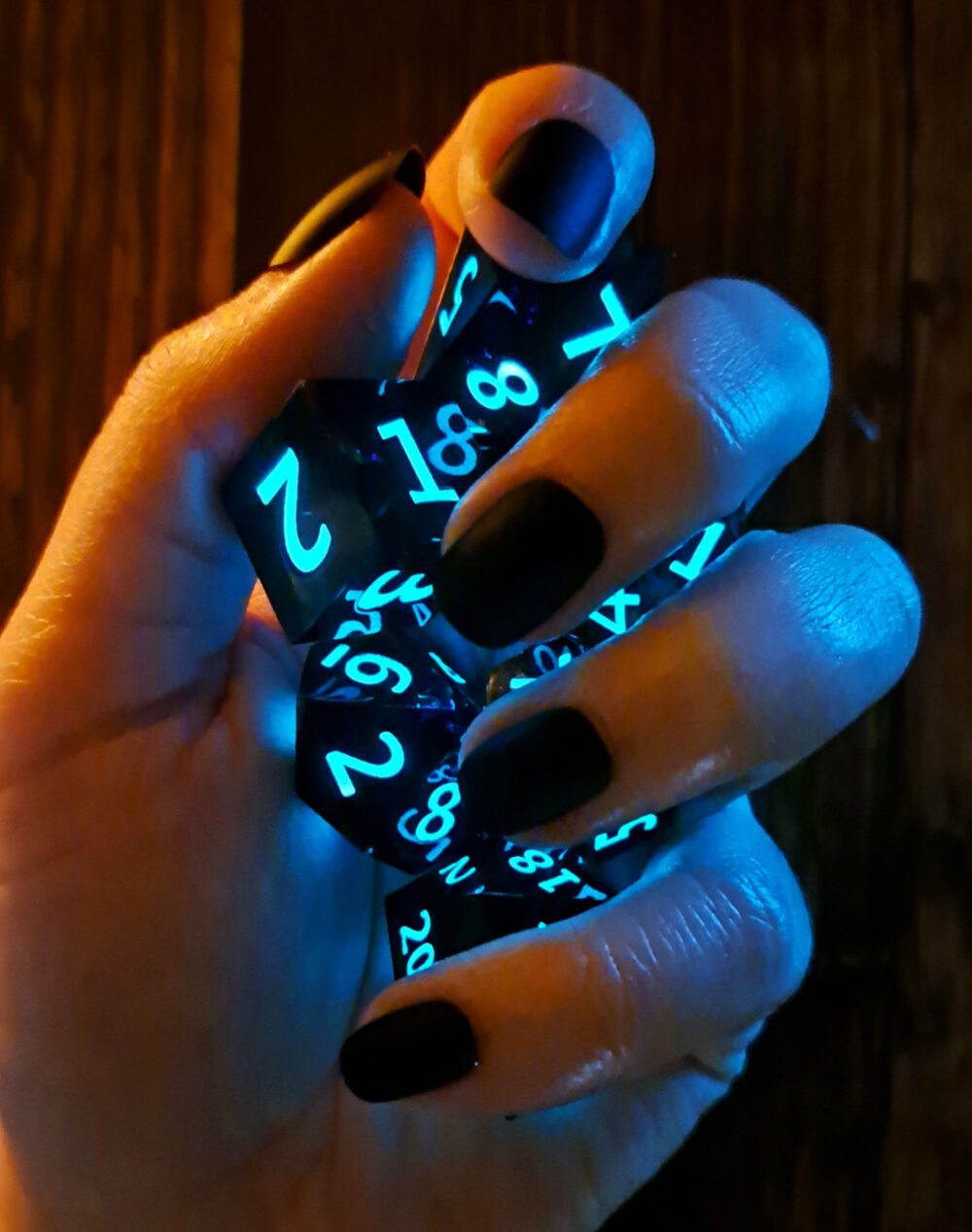 glowing dice